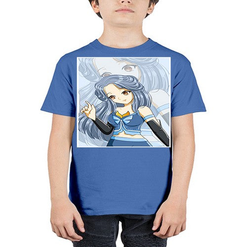 Beautiful and cute princess long blue hair 15# - anime - Youth Tee Unisex