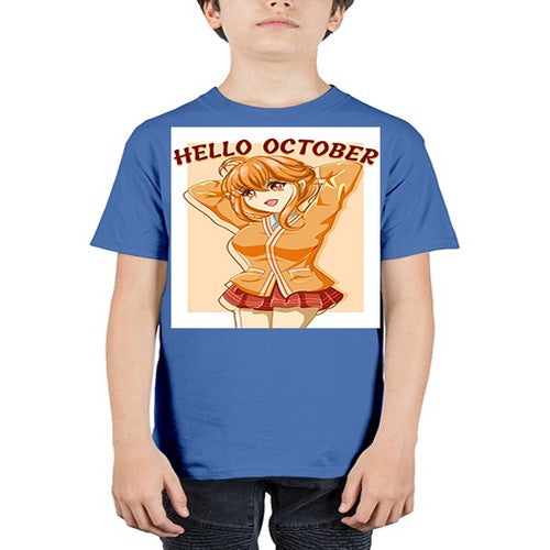 Beautiful and cute teenager girl in hello october 85# - anime - Youth Tee Unisex
