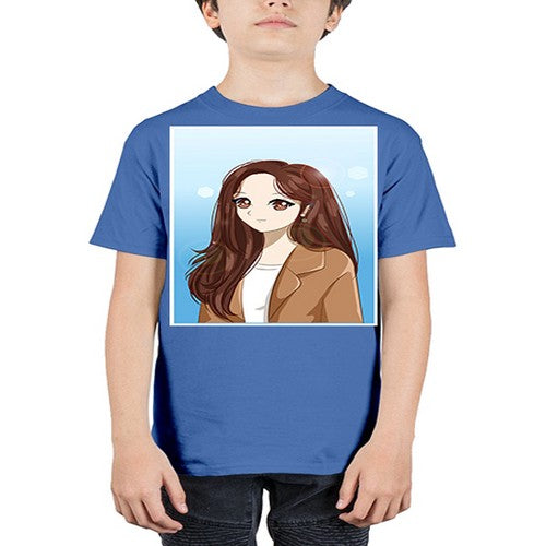 Beautiful and happy girl long hair with suit 94# - anime - Youth Tee Unisex