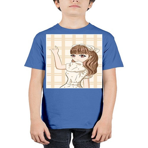 Beautiful and happy girl with hair bangs 92# - anime - Youth Tee Unisex