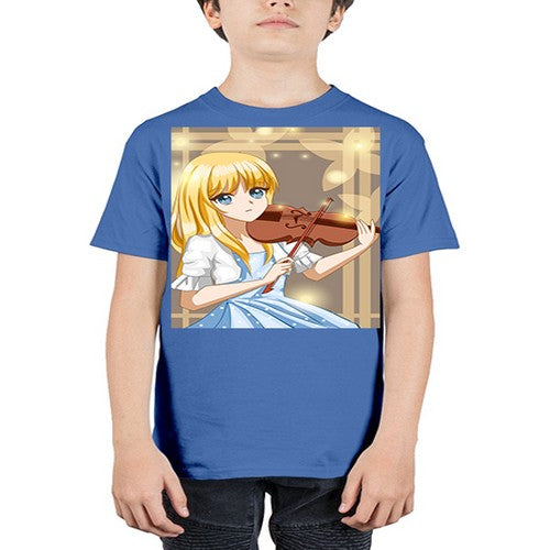 Beautiful girl playing violin 2# - anime - Youth Tee Unisex