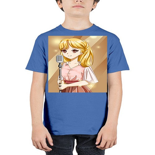Beautiful girl singing in the studio 32# - anime - Youth Tee Unisex