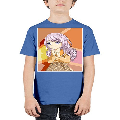 Beautiful girl with long purple hair 42# - anime - Youth Tee Unisex