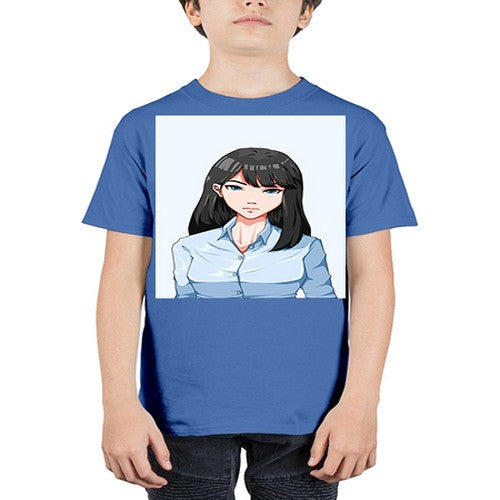 Beautiful office woman long black hair 7# - anime - Youth Tee Unisex