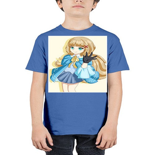 Beautiful princess long hair with blue costume 62# - anime - Youth Tee Unisex