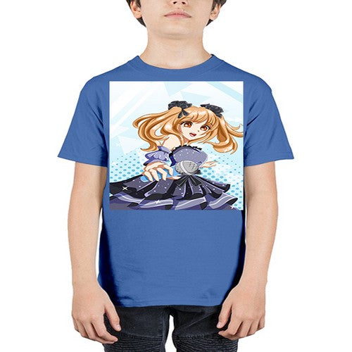 Beautiful singer girl with black dress 19# - anime - Youth Tee Unisex