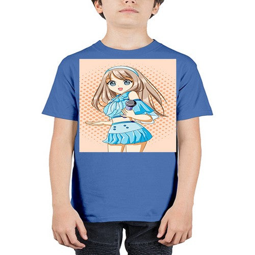 Beautiful singer woman with blue dress 179# - anime - Youth Tee Unisex