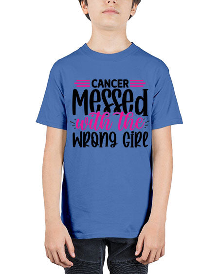 Cancer Messed with the Wrong Girl 29# - breast cancer - Youth Tee Unisex
