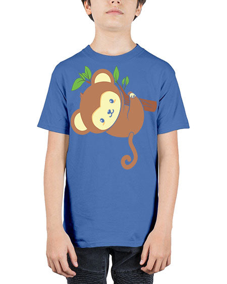 Cute Monkey Hanging on Tree 4# - monkey - Youth Tee Unisex