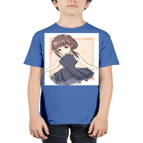 Cute and beatiful princess wearing black dress 117# - anime - Youth Tee Unisex