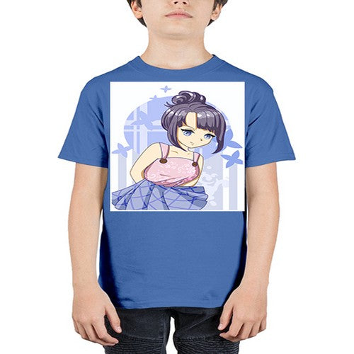 Cute and beautiful girl purple hair 167# - anime - Youth Tee Unisex