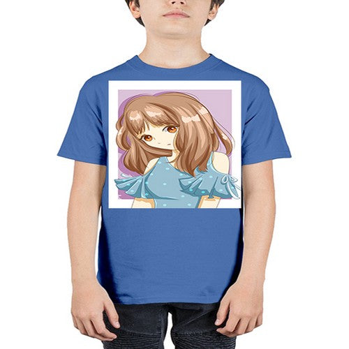 Cute and beautiful girl with blue blouse 101# - anime - Youth Tee Unisex