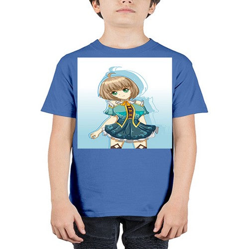 Cute and beautiful girl with blue dress game 22# - anime - Youth Tee Unisex