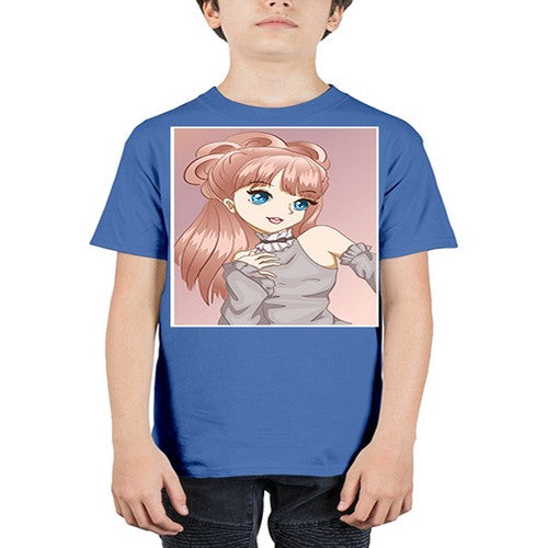 Cute and beautiful princess with brown long hair 55# - anime - Youth Tee Unisex