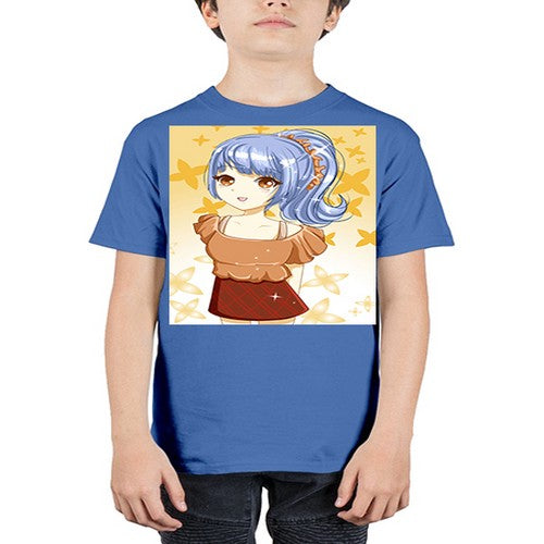Cute and funny girl with blue hair 31# - anime - Youth Tee Unisex