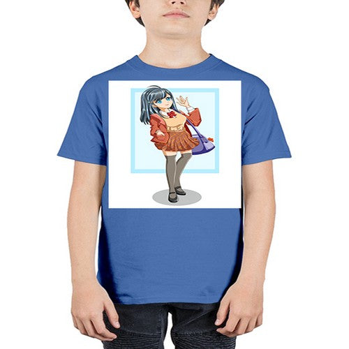 Cute and happy teenage girl back to school 175# - anime - Youth Tee Unisex