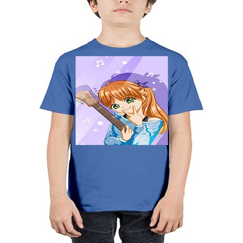 Cute and soft girl with guitar 53# - anime - Youth Tee Unisex