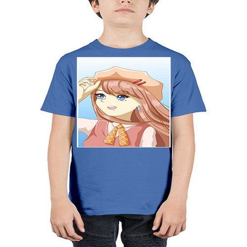 Cute beautiful and funny girl with hat 66# - anime - Youth Tee Unisex