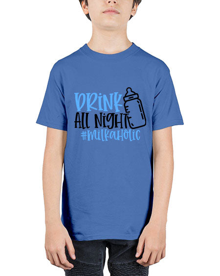 Drink All Night Milkaholic Style 304# - baby - Youth Tee Unisex
