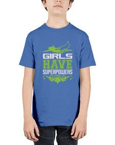 Girls have superpowers 129# - cartoon super hero - Youth Tee Unisex