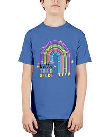Hello third Grade Pencil Rainbow 347# - third grade - Youth Tee Unisex