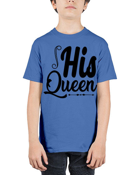 His queen 7# - black words and phrases - Youth Tee Unisex