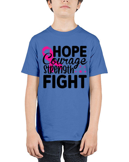 Hope Courage Strength Fight 21# - breast cancer - Youth Tee Unisex