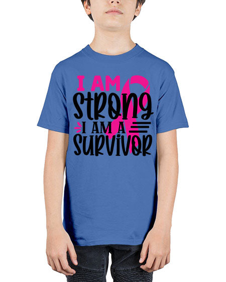 I Am Strong I Am a Survivor 19# - breast cancer - Youth Tee Unisex