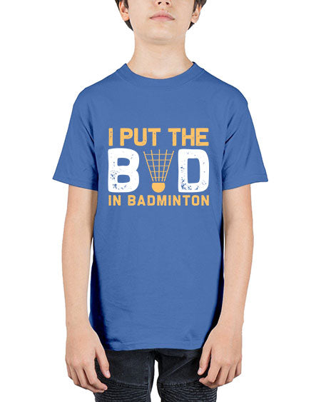 I put the 1097# - badminton - Youth Tee Unisex