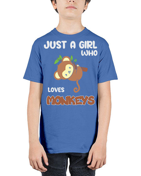 Just a Girl Who Loves 8# - monkey - Youth Tee Unisex