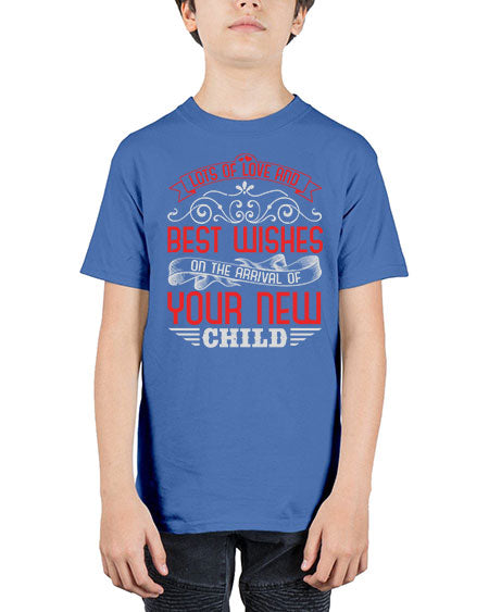 Lots of loe and best wishes Style 145# - baby shower - Youth Tee Unisex