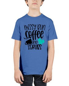 Messy Bun Coffee And Scrubs Style Style 1096# - nurse - Youth Tee Unisex