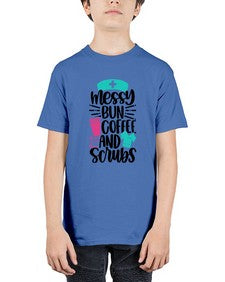 Messy Bun Coffee And Style Style 1097# - nurse - Youth Tee Unisex