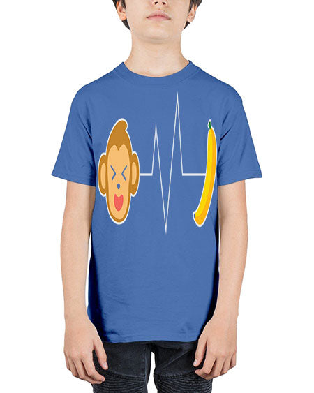 Monkey Heartbeat Banana 13# - monkey - Youth Tee Unisex