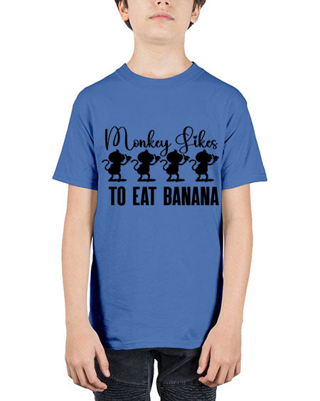 Monkey likes to eat banana  - monkey - Youth Tee Unisex