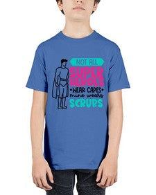 Not All Super Heroes Wear Capes Mine Wears Scrubs Style Style 1136# - nurse - Youth Tee Unisex