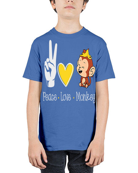 Peace Love Monkey 20# - monkey - Youth Tee Unisex