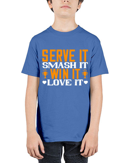 Serve it smash it win it love it 1883# - badminton - Youth Tee Unisex