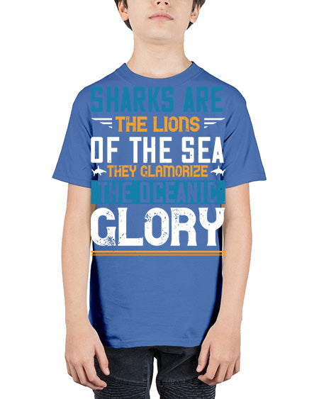 Sharks are the lions of the seaThey glamorize the oceanic glory Style 30# - shark-fish - Youth Tee Unisex