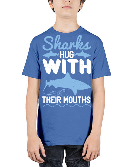 Sharks hug with their mouths Style 22# - shark-fish - Youth Tee Unisex
