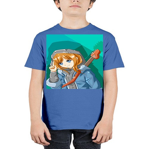 Swag and cute girl with a guitar 50# - anime - Youth Tee Unisex