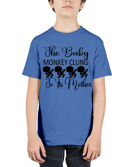 The baby monkey clung to  - monkey - Youth Tee Unisex