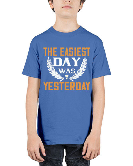 The easiest day was yesterday 1834# - badminton - Youth Tee Unisex
