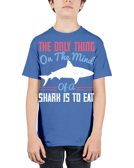The only thing on the mind of a shark is to eat Style 18# - shark-fish - Youth Tee Unisex