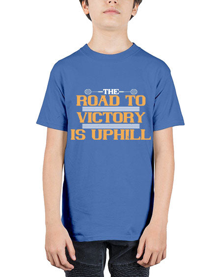 The road to victory is uphill 1822# - badminton - Youth Tee Unisex