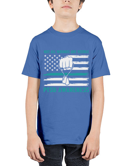 Veteran PTSD Not all wounds 4# - PTSD - Youth Tee Unisex