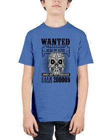 Wanted 1204# - skull and bones - Youth Tee Unisex