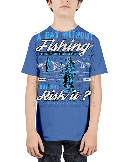 a day without fishing cs 68# - shark-fish - Youth Tee Unisex