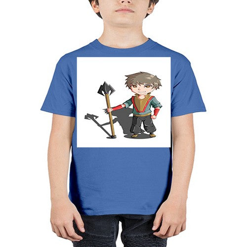 a little boy holding a spear79# - anime - Youth Tee Unisex
