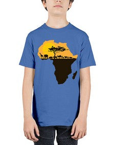 africa with animals - black words and phrases - Youth Tee Unisex